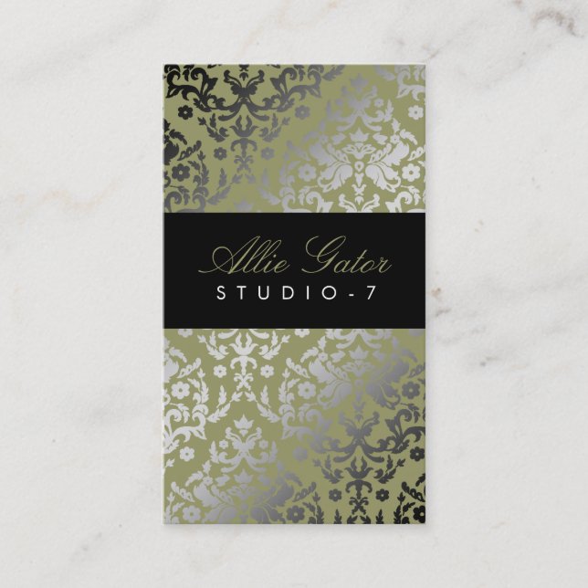 311 Dazzling Damask Alligator Business Card (Front)