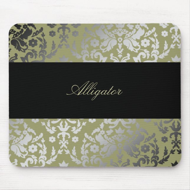 311-Dazzling Damask Alligator Mouse Pad (Front)