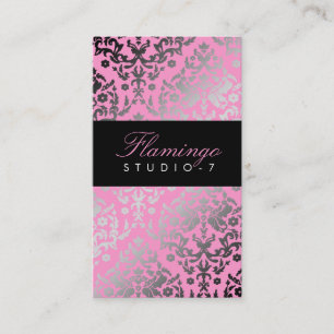311 Dazzling Damask Flamingo Business Card