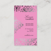311 Dazzling Damask Flamingo Business Card (Back)