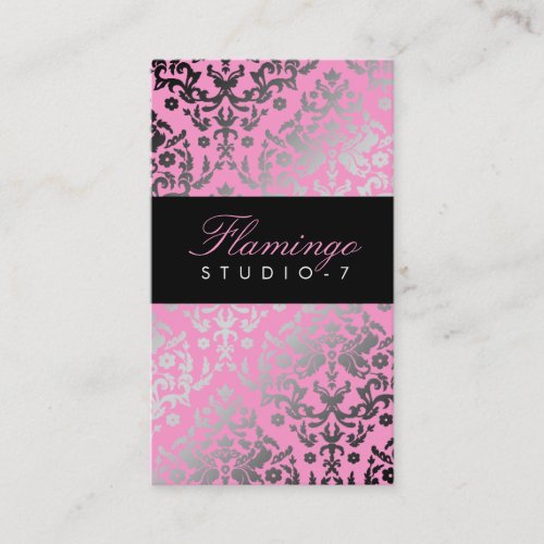 311 Dazzling Damask Flamingo Business Card