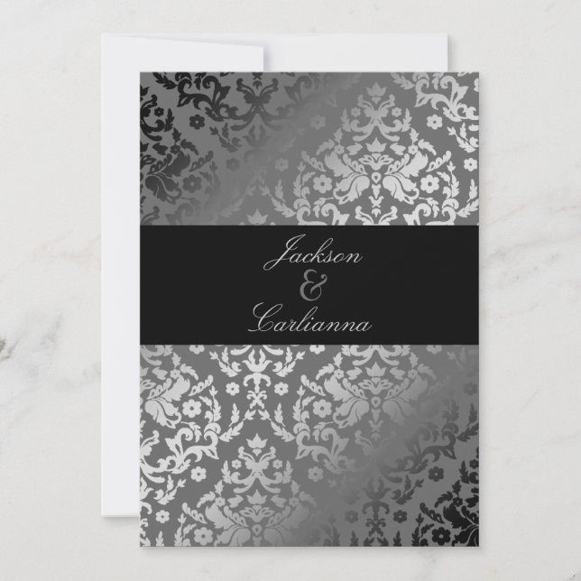 311-Dazzling Damask Gray Storm Invite (Front)