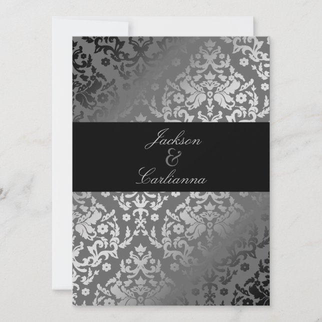 311-Dazzling Damask Gray Storm Invite 5.5x7.5 (Front)