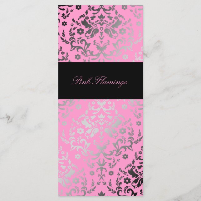 311 Dazzling Damask Pink Flamingo Menu (Front)