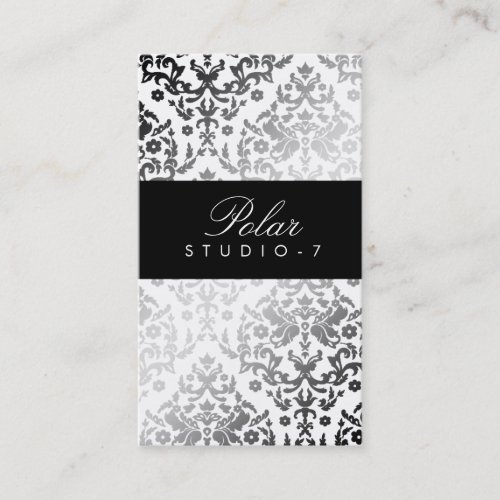 311 Dazzling Damask Polar Bear Business Cards