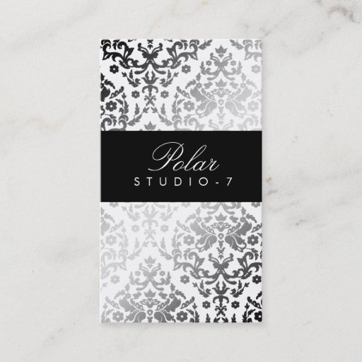 Customizable 311 Dazzling Damask Polar Bear Business Cards