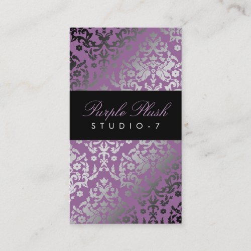 311 Dazzling Damask Purple Plush Business Card Templates