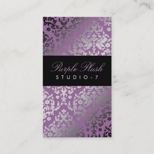Customizable 311 Dazzling Damask Purple Plush Business Card Templates