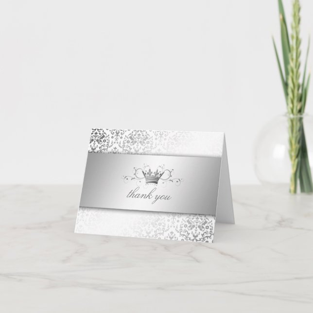 311-Dazzling Damask Silver Thank you (Front)
