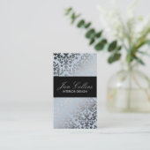 311 Dazzling Damask Soft Blue Business Card (Standing Front)