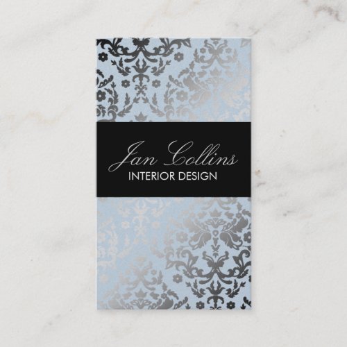 311 Dazzling Damask Soft Blue Business Card