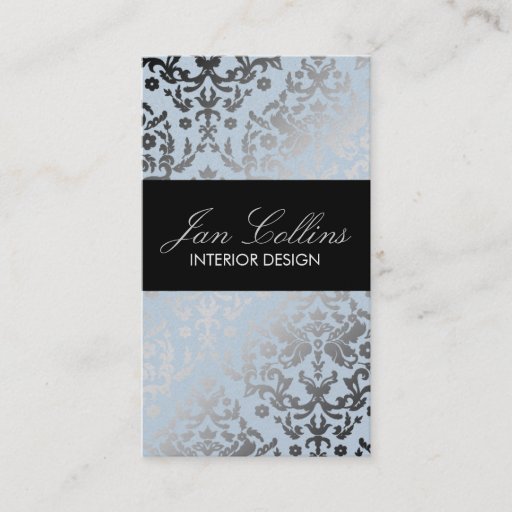 Customizable 311 Dazzling Damask Soft Blue Business Card