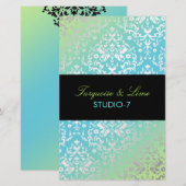 311 Dazzling Damask Turquoise & Lime Black (Front/Back)