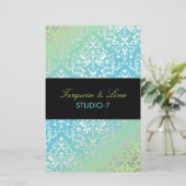311 Dazzling Damask Turquoise & Lime Black (Standing Front)