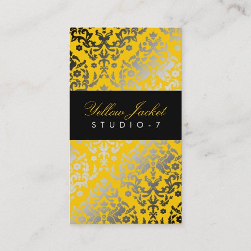 Customizable 311 Dazzling Damask Yellow Jacket Business Card