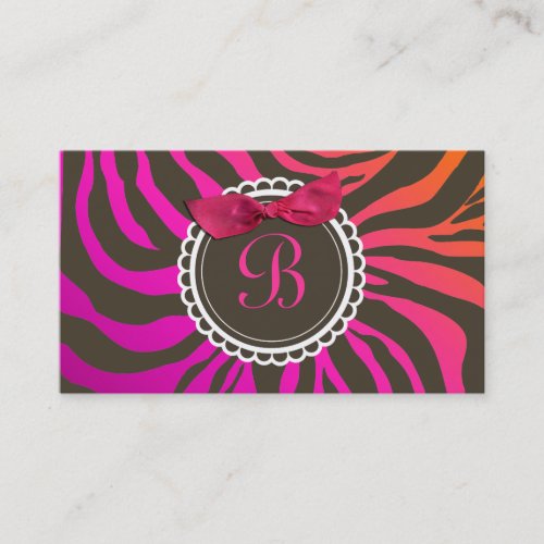 311-Delectably Sweet Sunset Chocolate Zebra Bow Business Card Templates
