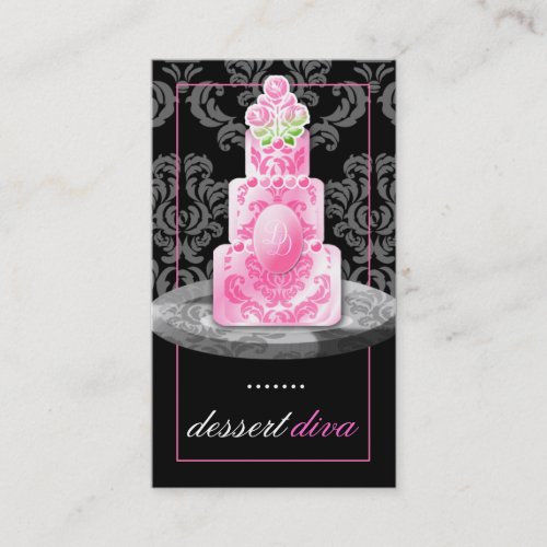 311-Dessert Diva Monogram | Liquorice Business Card