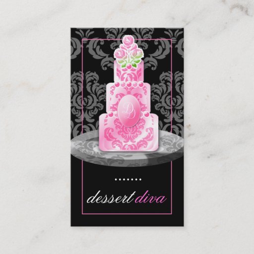 Customizable 311-Dessert Diva Monogram | Liquorice Business Card