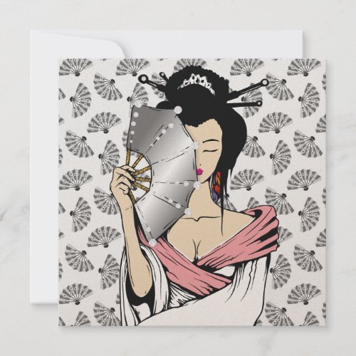 311_Diamond Geisha  Fan Background Invitation