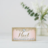 311 Diamond Vintage Glam Gold Glitter Horizontal Business Card (Standing Front)