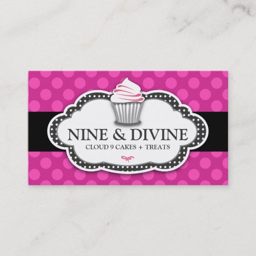 311 Divine Pink Polka Dots Business Card