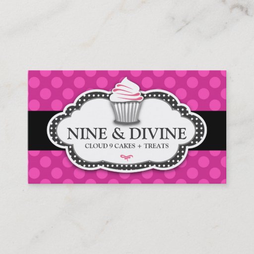 Customizable 311 Divine Pink Polka Dots Business Card