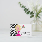 311 Dollface Desserts Blondie Zebra Business Card (Standing Front)