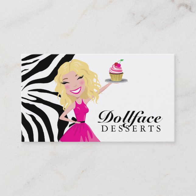 311 Dollface Desserts Blondie Zebra Business Card (Front)