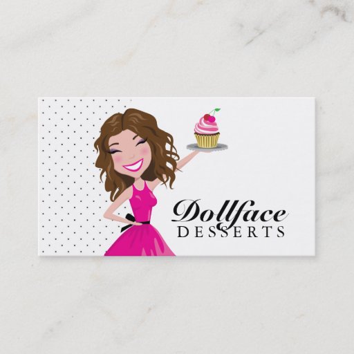 Customizable 311 Dollface Desserts Brownie Business Card Template