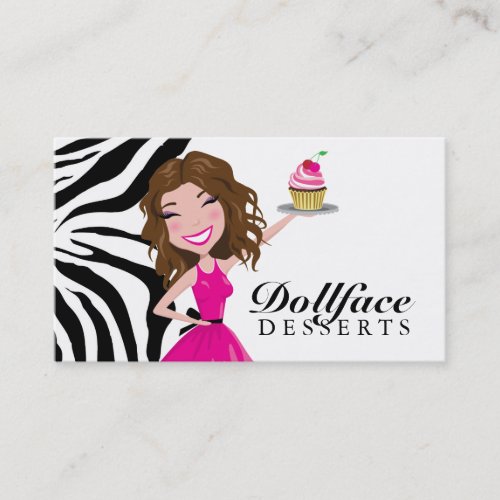 311 Dollface Desserts Brownie Zebra Business Card Template