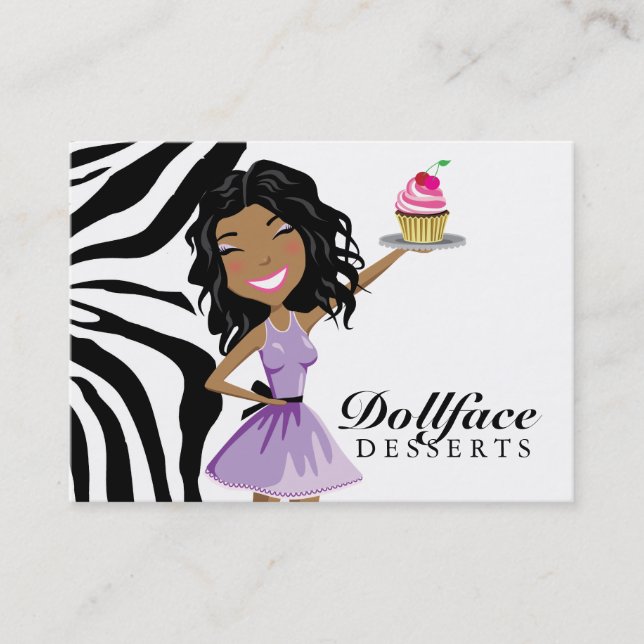 311 Dollface Desserts Ebonie Zebra 3.5 x 2 Business Card (Front)