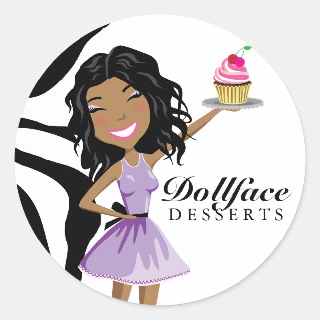 311 Dollface Desserts Ebonie Zebra Classic Round Sticker (Front)