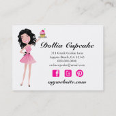 311 Dollface Desserts Kohlie Pink Damask 3.5 x 2 Business Card (Back)