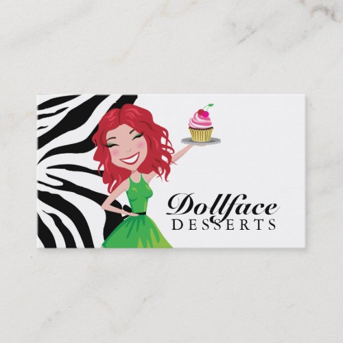 311 Dollface Desserts Rubie Zebra Business Card Templates