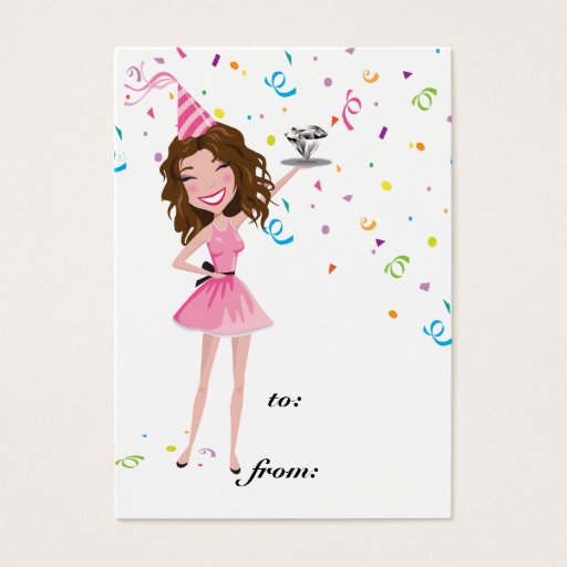 Customizable 311 Dollface Diamond Birthday Tag Business Card Templates