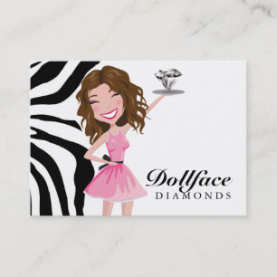 311 Dollface Diamonds Brownie Zebra 3.5 x 2 Business Card