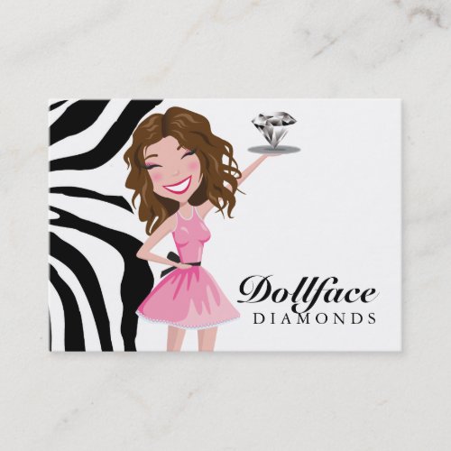 311 Dollface Diamonds Brownie Zebra 35 x 2 Business Card