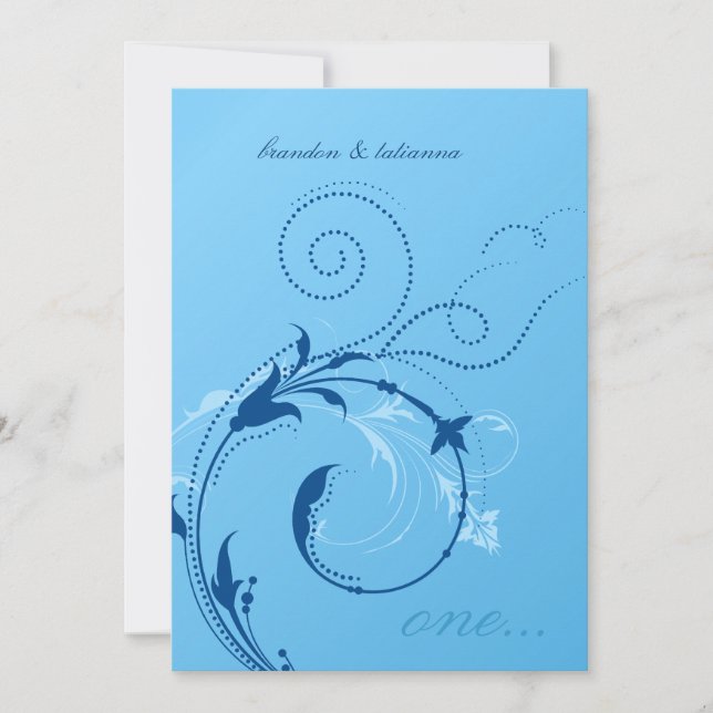 311-Dotted Desire |  Cornflower Blue Invitation (Front)