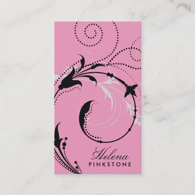 311-Dotted Desire | Pink Business Card (Front)