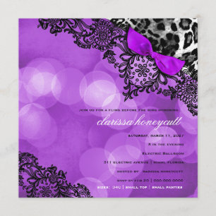 311 Dream in Leopard and Lace Bachelorette Violet Invitation