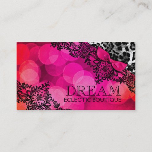 Customizable 311 Dream in Leopard and Lace Business Card Templates