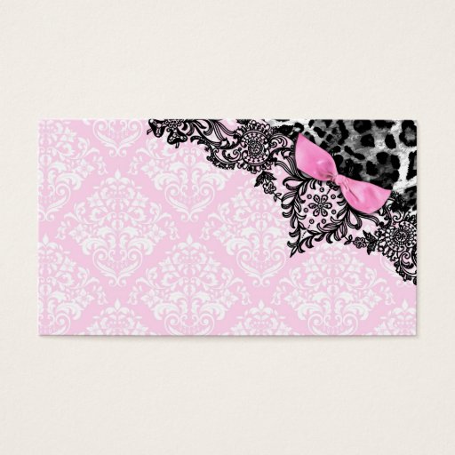 Customizable 311 Dream in Leopard &amp; Lace Girly Pink Name Card Business Cards