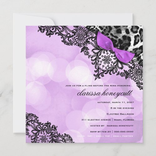 311 Dream in Lights Leopard &amp; Lace Violet Custom Invite
