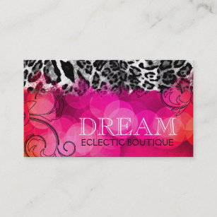 311 Dream in Lights Pink Leopard Business Card