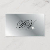 311 Elegant Jewelry Diamonds Silver Black Damask Business Card (Back)