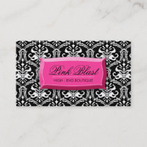 311 Elegant Pink Blast Damask Hott Pink Business Card