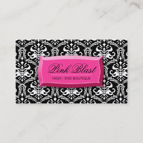 311 Elegant Pink Blast Damask Hott Pink Business Cards