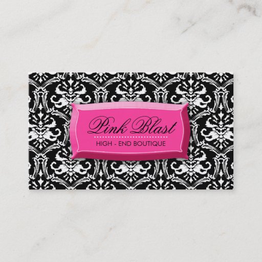 Customizable 311 Elegant Pink Blast Damask Hott Pink Business Cards