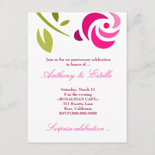311-ELEGANT PINK ROSE INVITATION