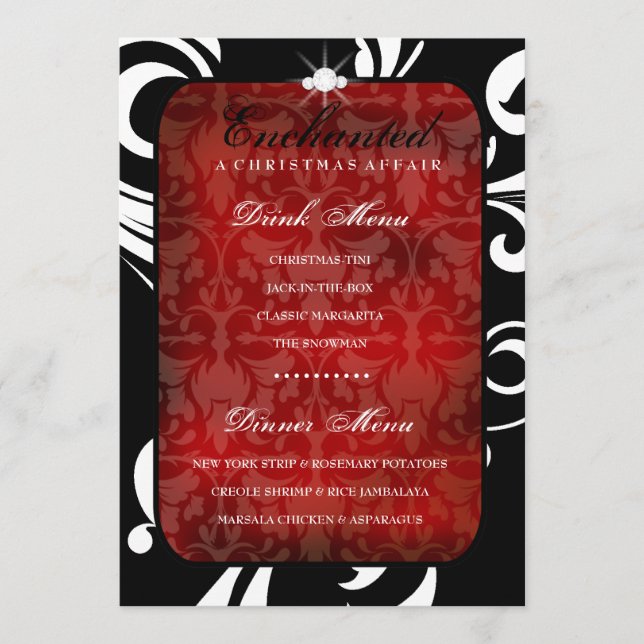 311-Enchanted Red Swanky Swirl Dinner / Drink Menu (Front)